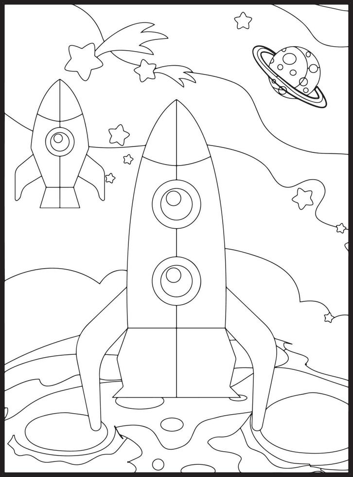 Space Coloring Pages for Kids vector