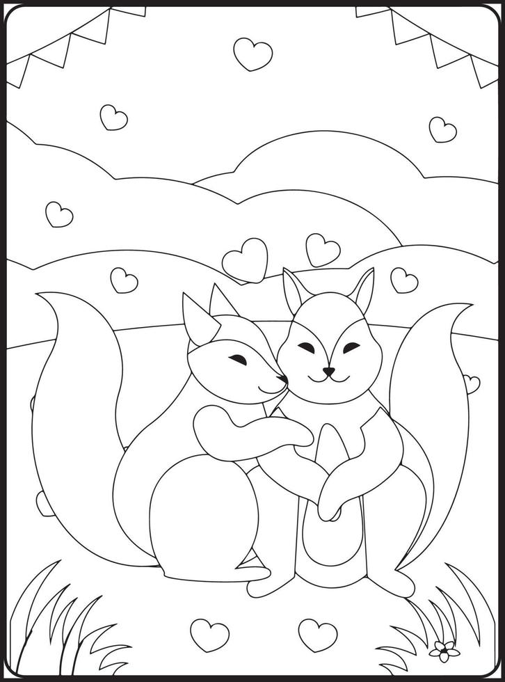 dia de san valentin para colorear vector