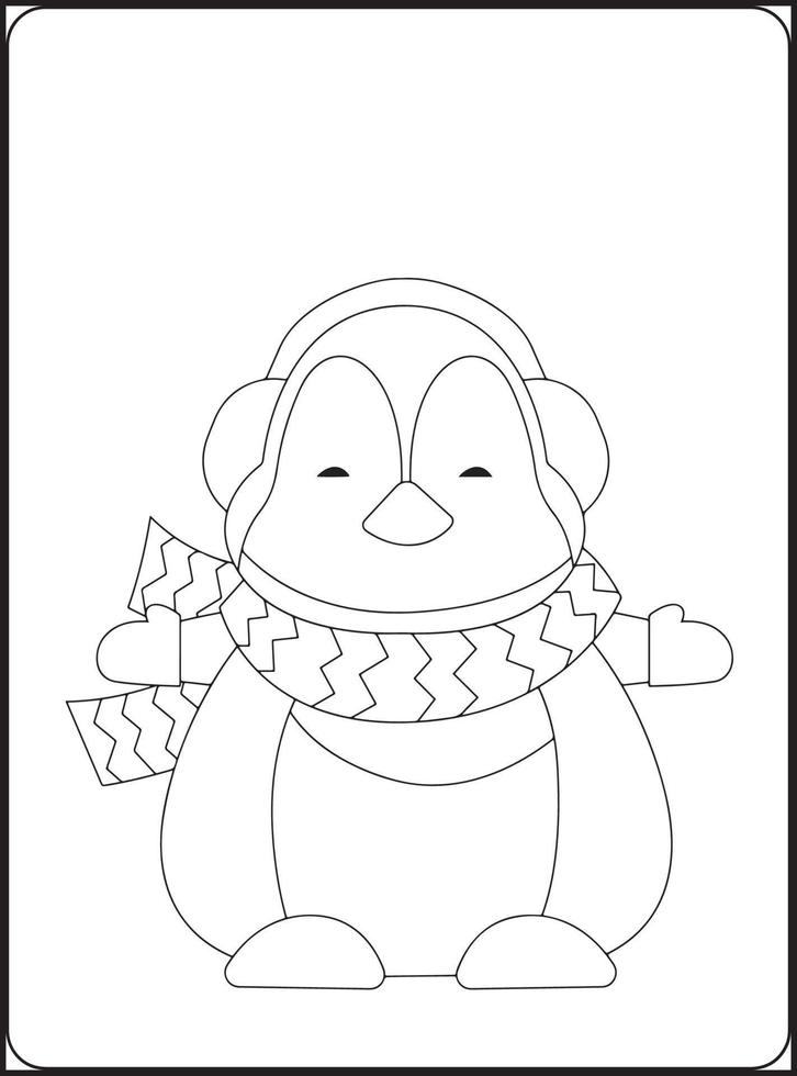 CUTE Winter Animals Coloring Pages vector