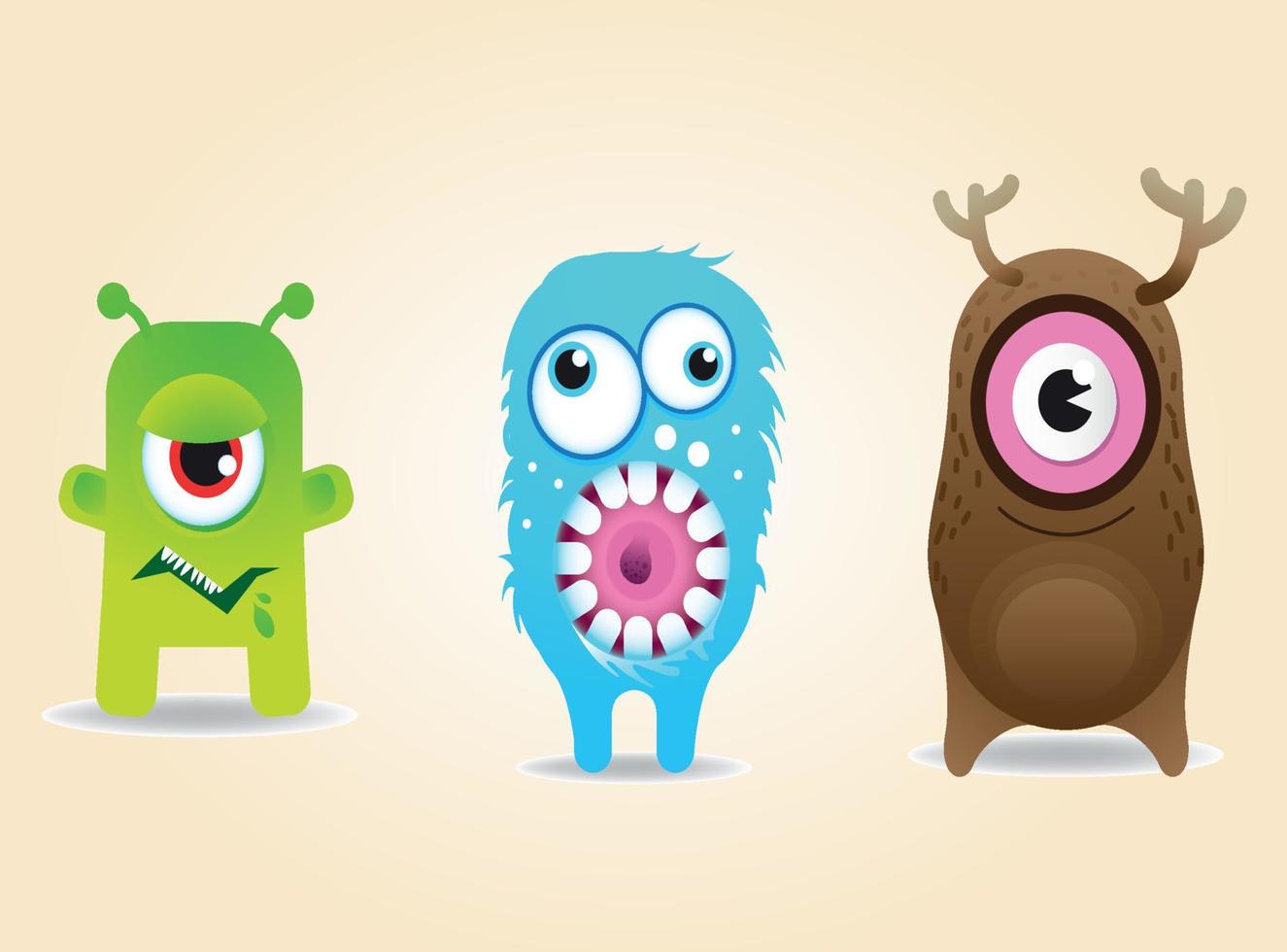 Cute Monsters Clip Art vector