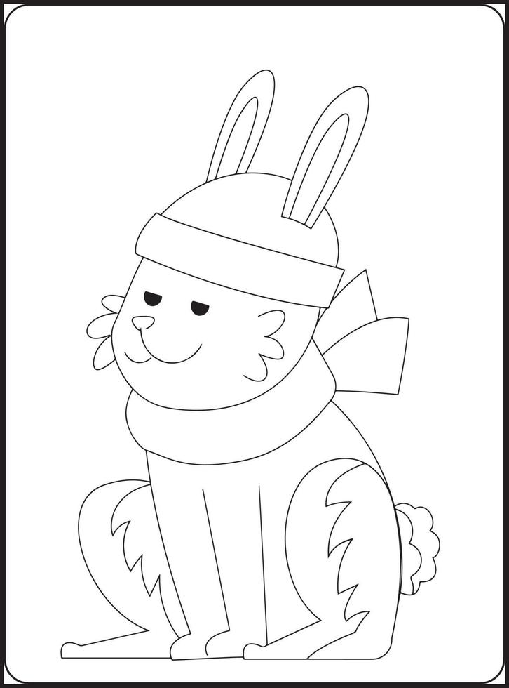 CUTE Winter Animals Coloring Pages vector