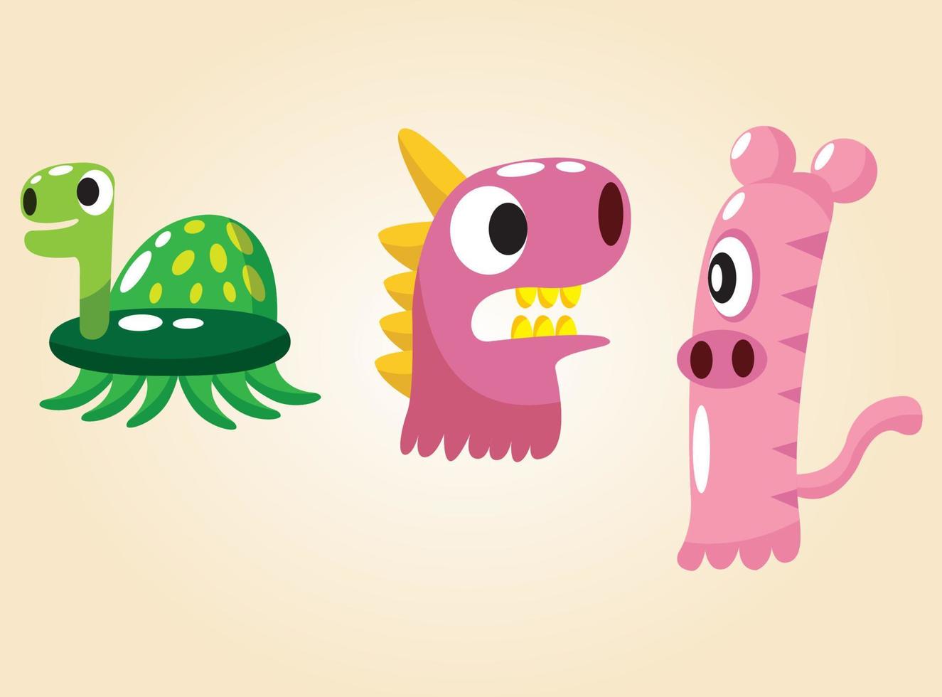 Cute Monsters Clip Art vector