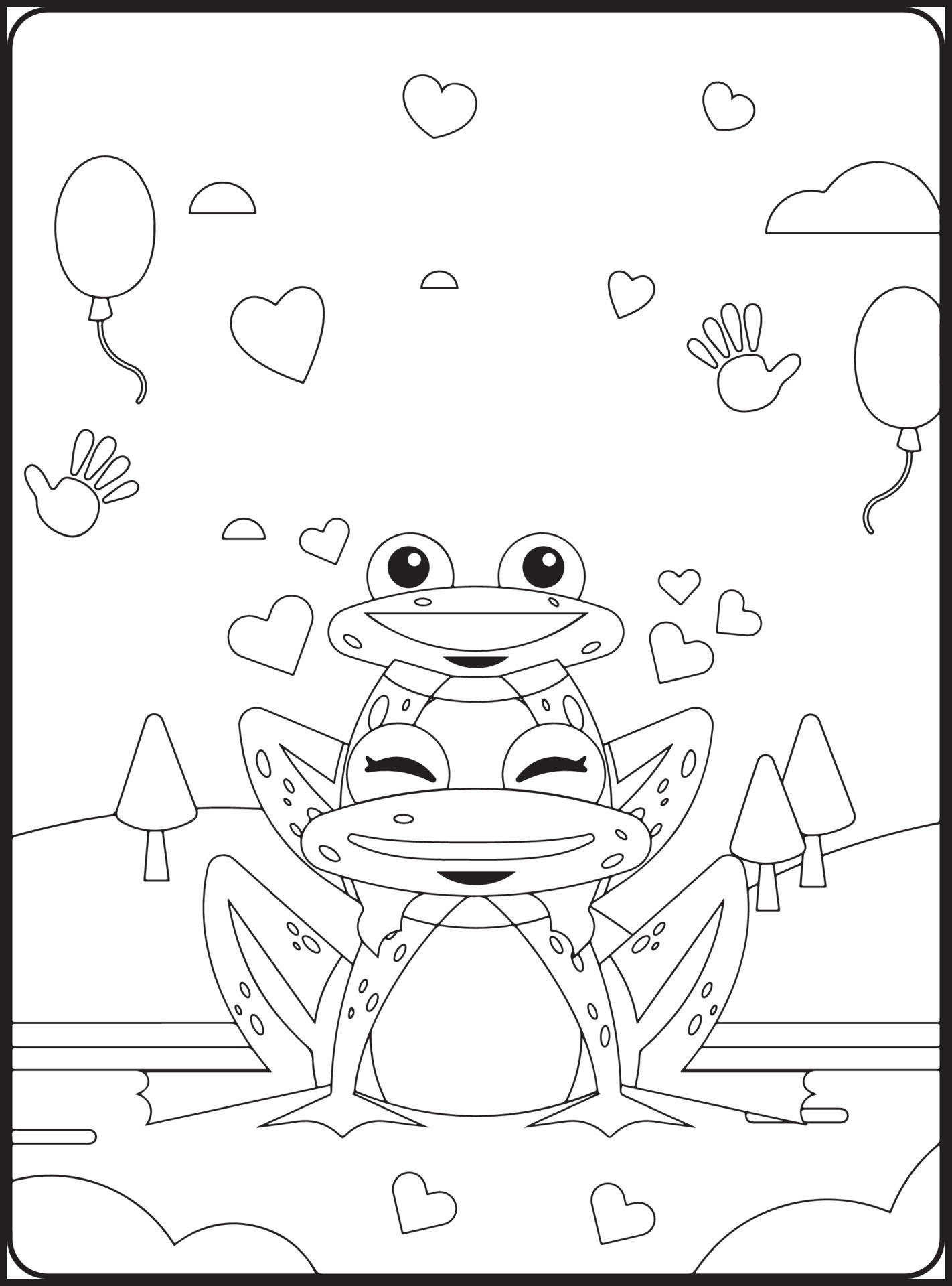 Valentine Day Coloring Pages 16200966 Vector Art at Vecteezy