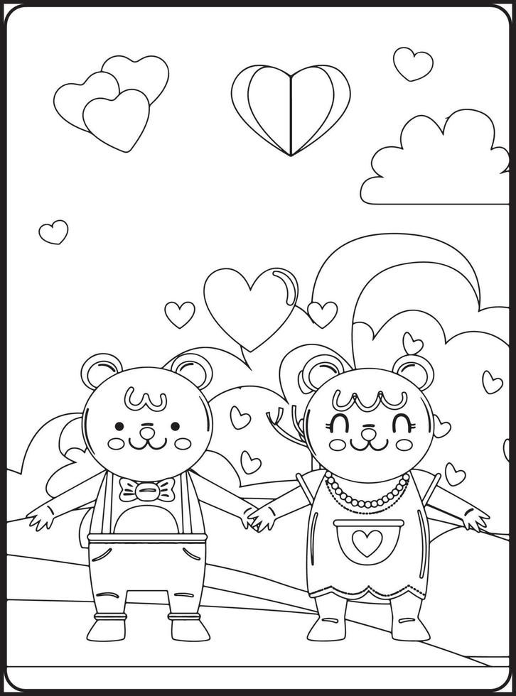 Valentine Day Coloring Pages vector
