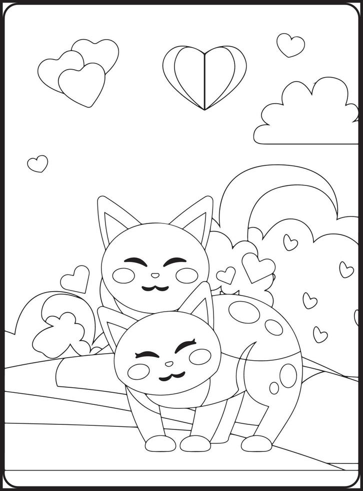 Valentine Day Coloring Pages vector