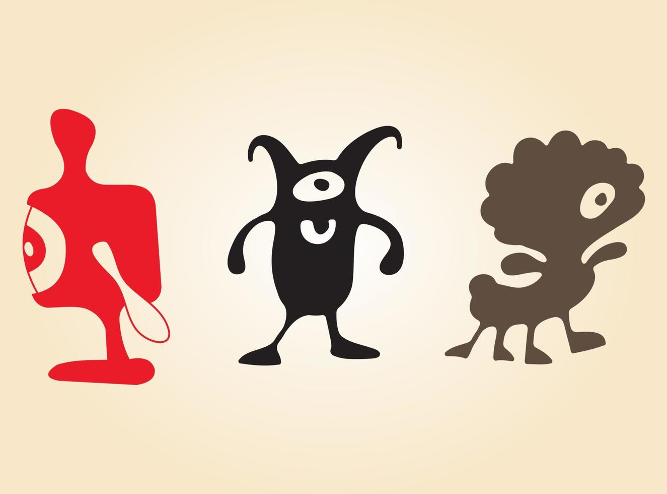 Cute Monsters Clip Art vector