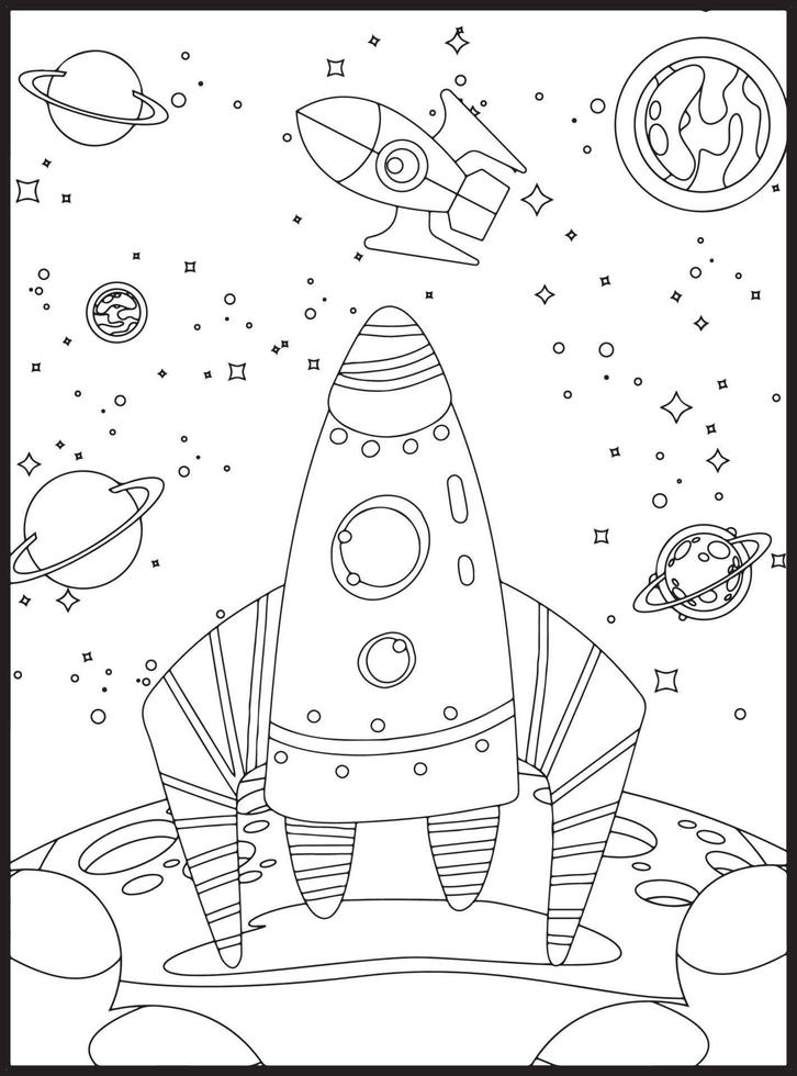 Space Coloring Pages for Kids vector