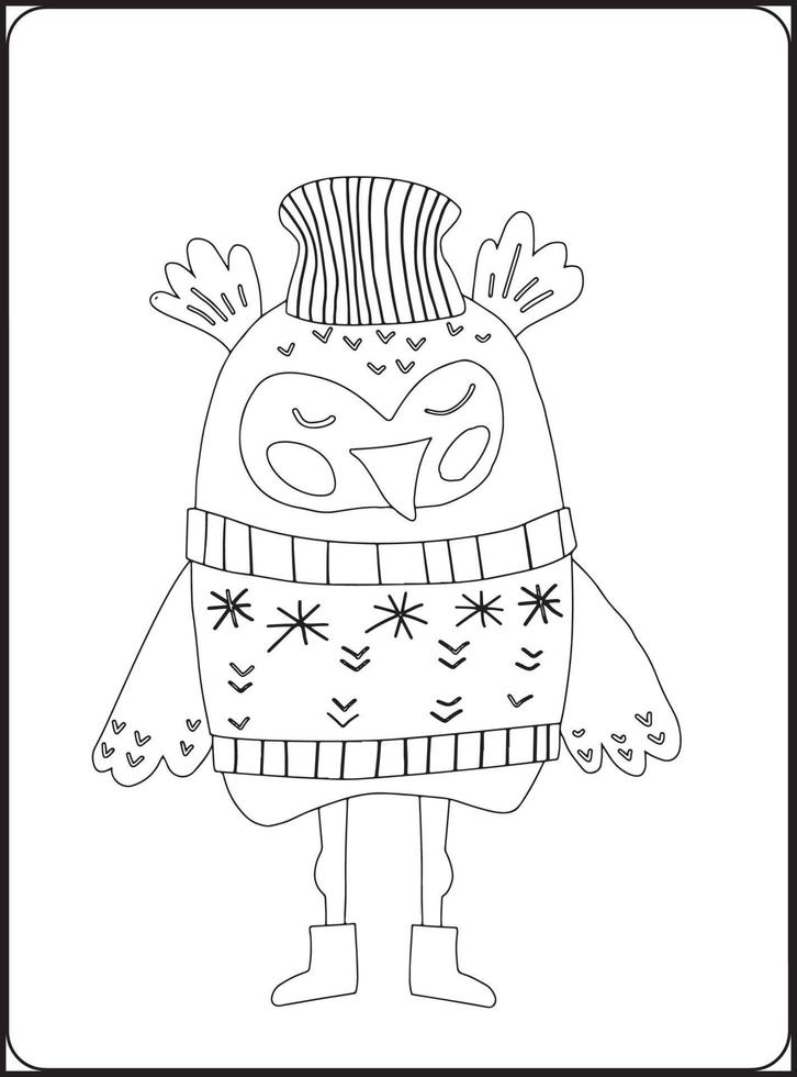 CUTE Winter Animals Coloring Pages vector