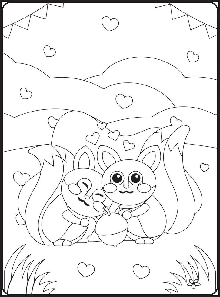 Valentine Day Coloring Pages vector