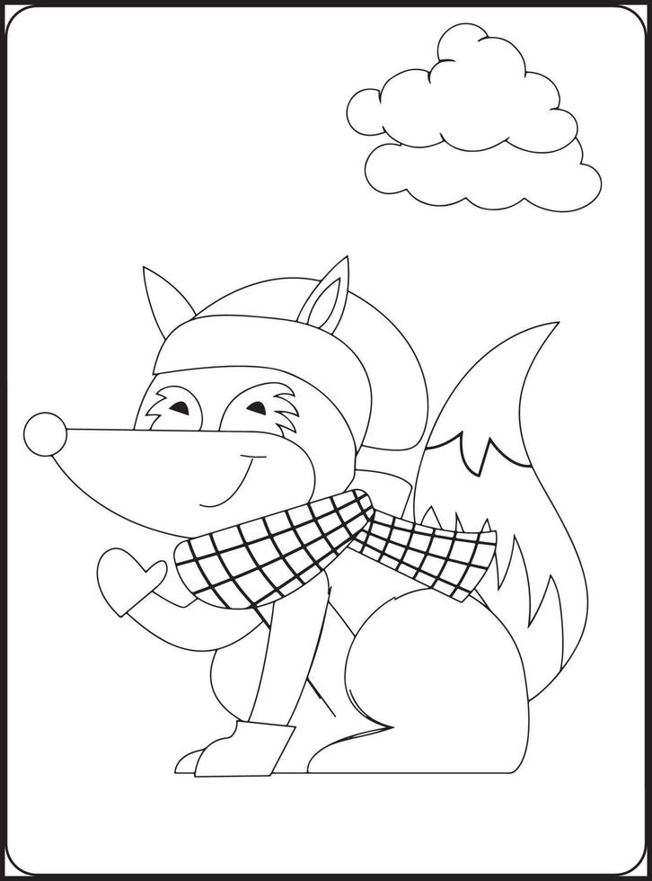 CUTE Winter Animals Coloring Pages vector