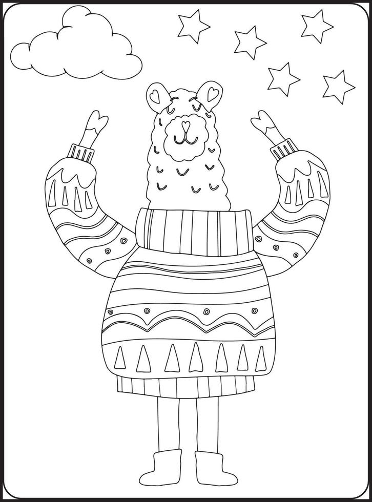 CUTE Winter Animals Coloring Pages vector