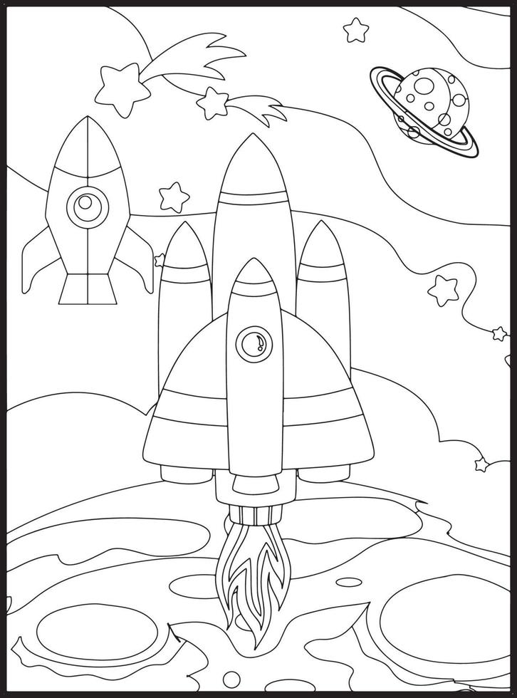 Space Coloring Pages for Kids vector