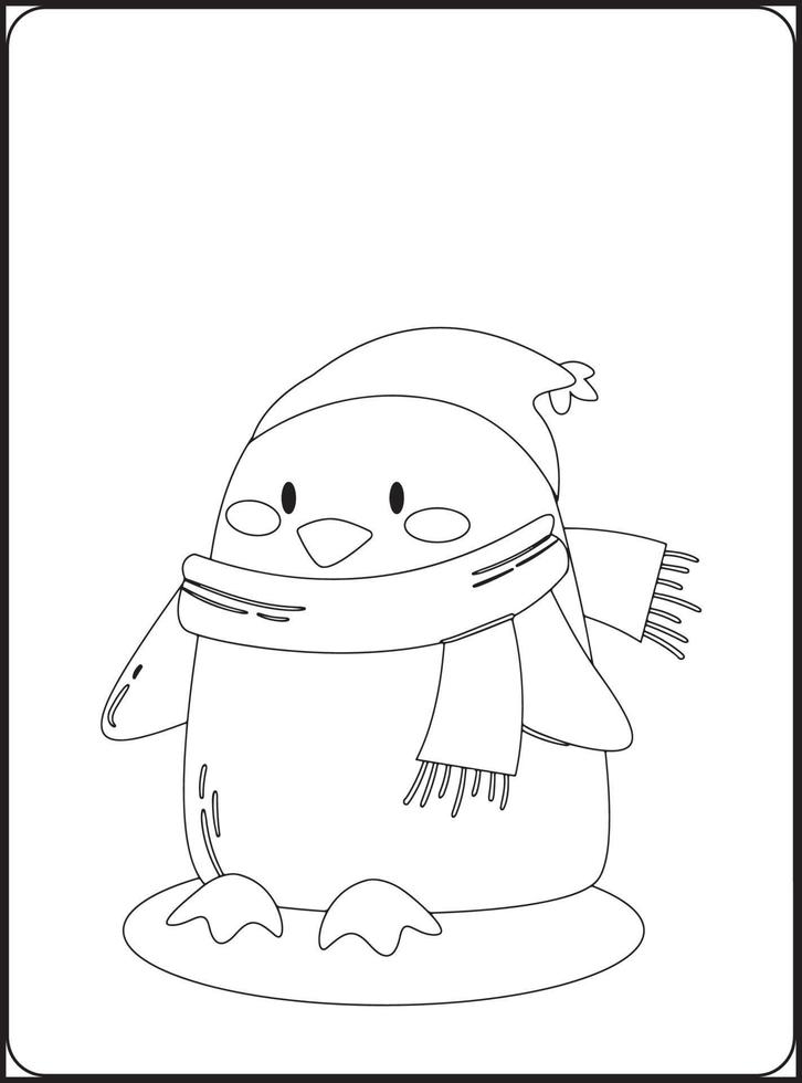 CUTE Winter Animals Coloring Pages vector