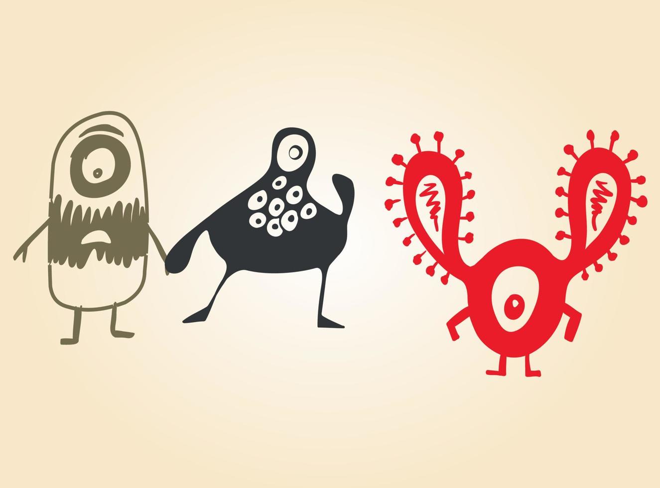 Cute Monsters Clip Art vector