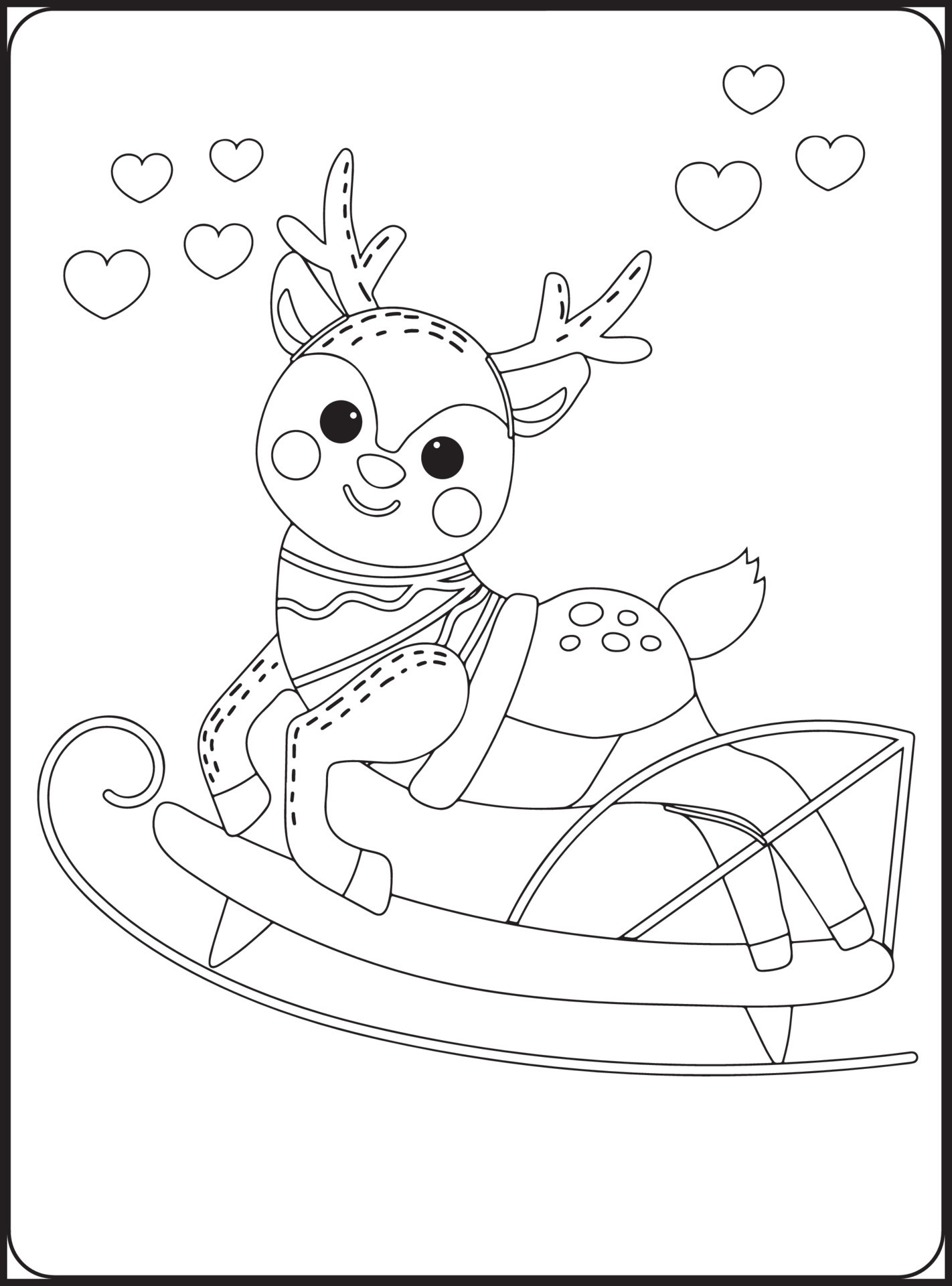 CUTE Winter Animals Coloring Pages 16201016 Vector Art at Vecteezy