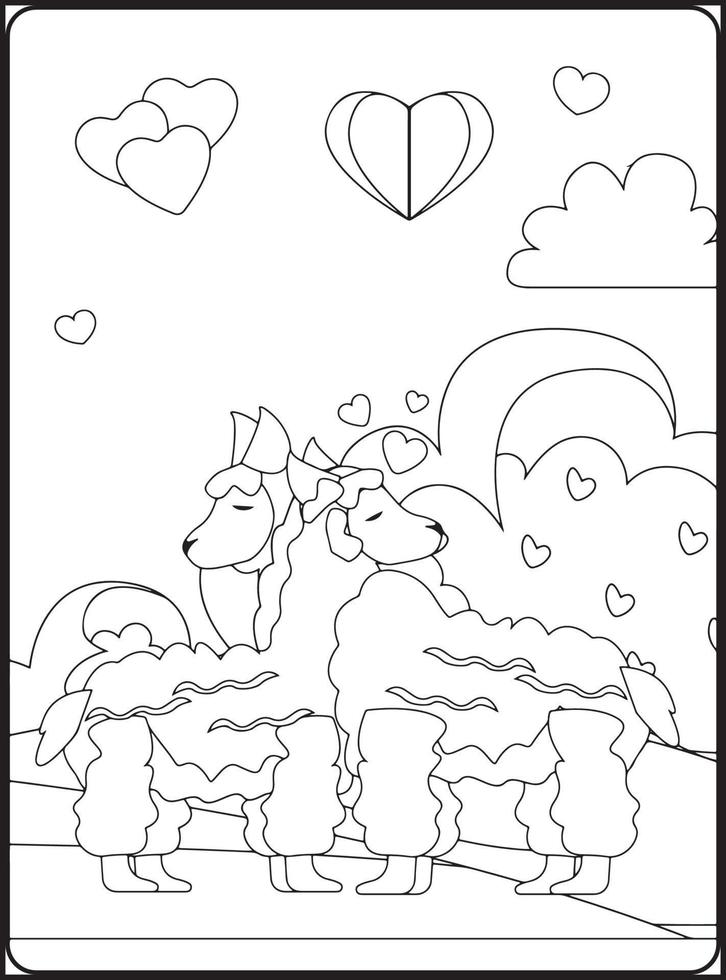 Valentine Day Coloring Pages vector