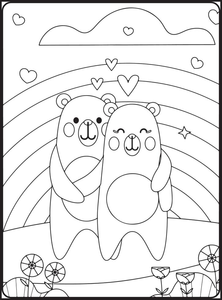 Valentine Day Coloring Pages vector