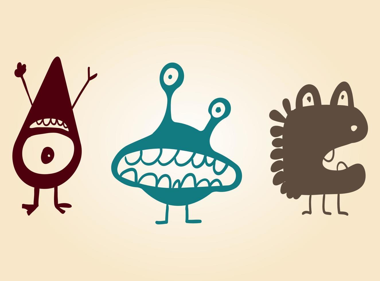 Cute Monsters Clip Art vector