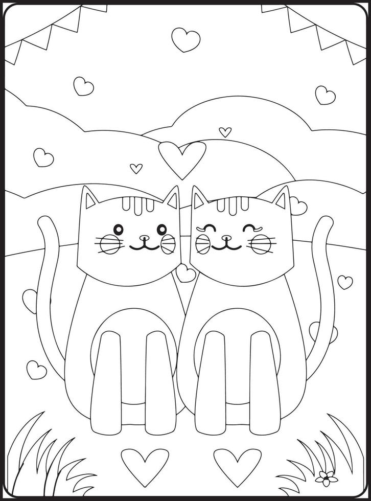 Valentine Day Coloring Pages vector