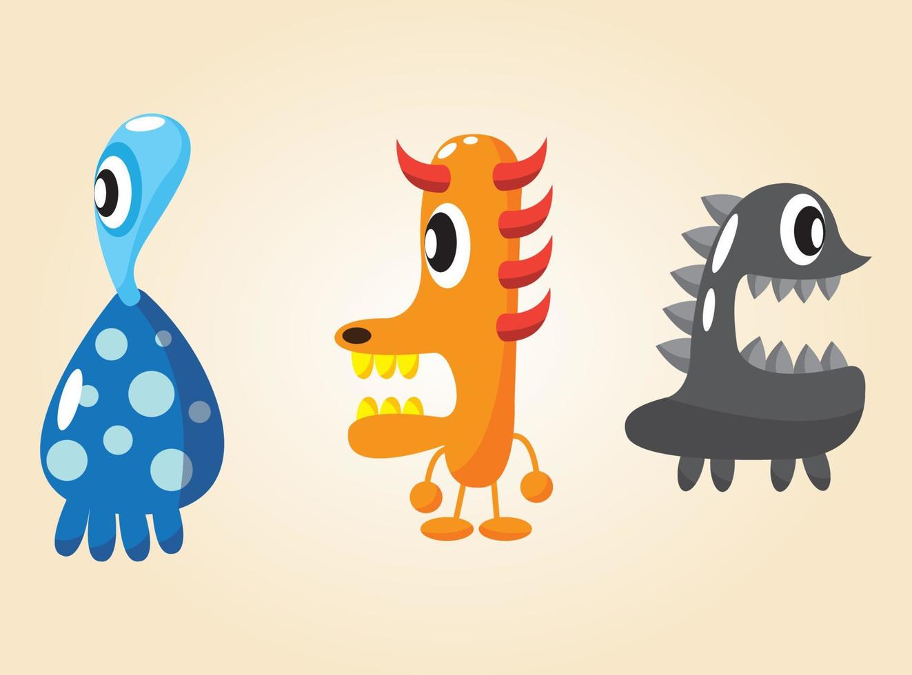 Cute Monsters Clip Art vector