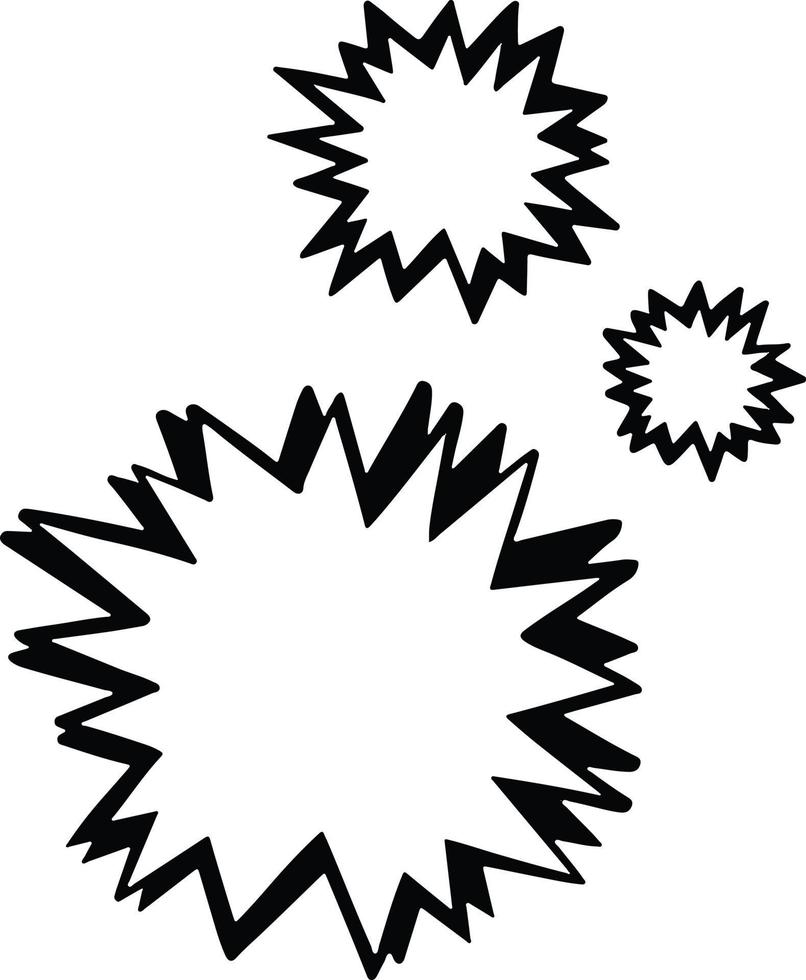 Doodle vector stars .Shooting and falling stars. Vector illustration