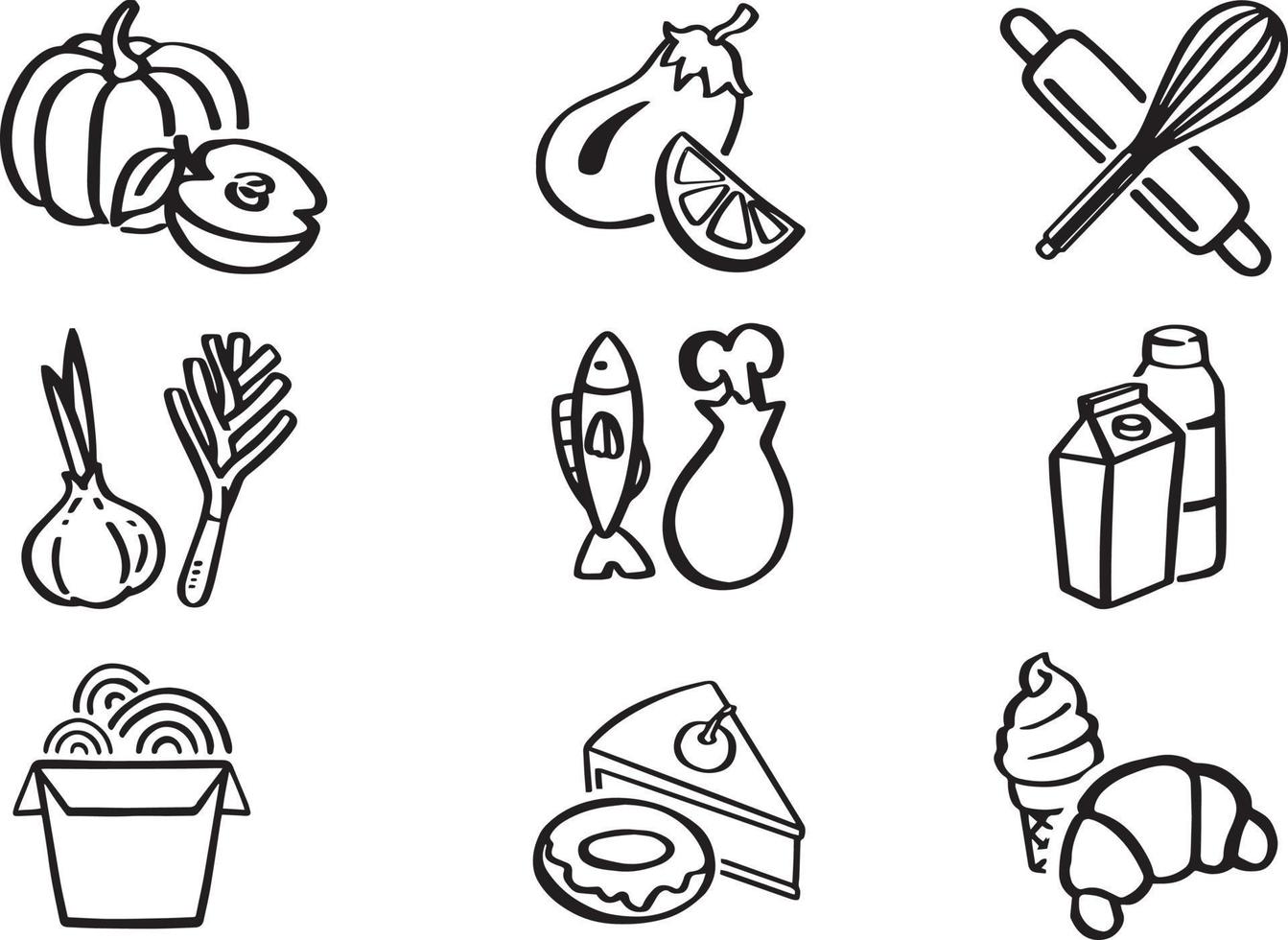 Vegetables, Modern line, Graphic Design, Vector and Illustration.