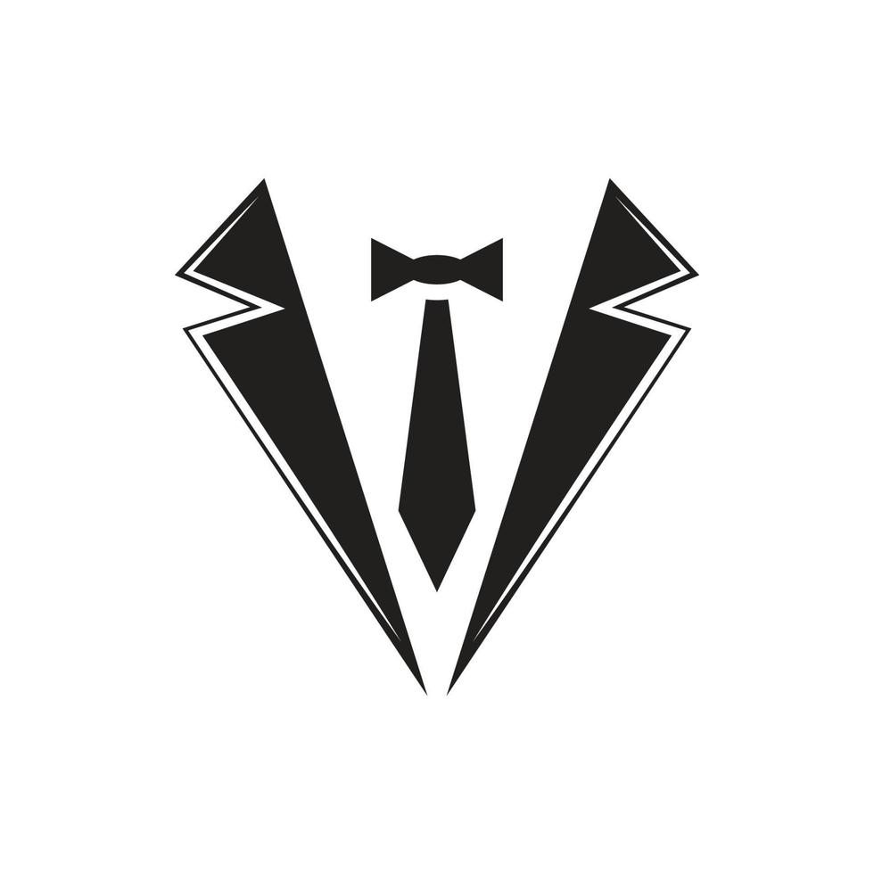 icono clásico de corbata y traje de hombre de moda vector