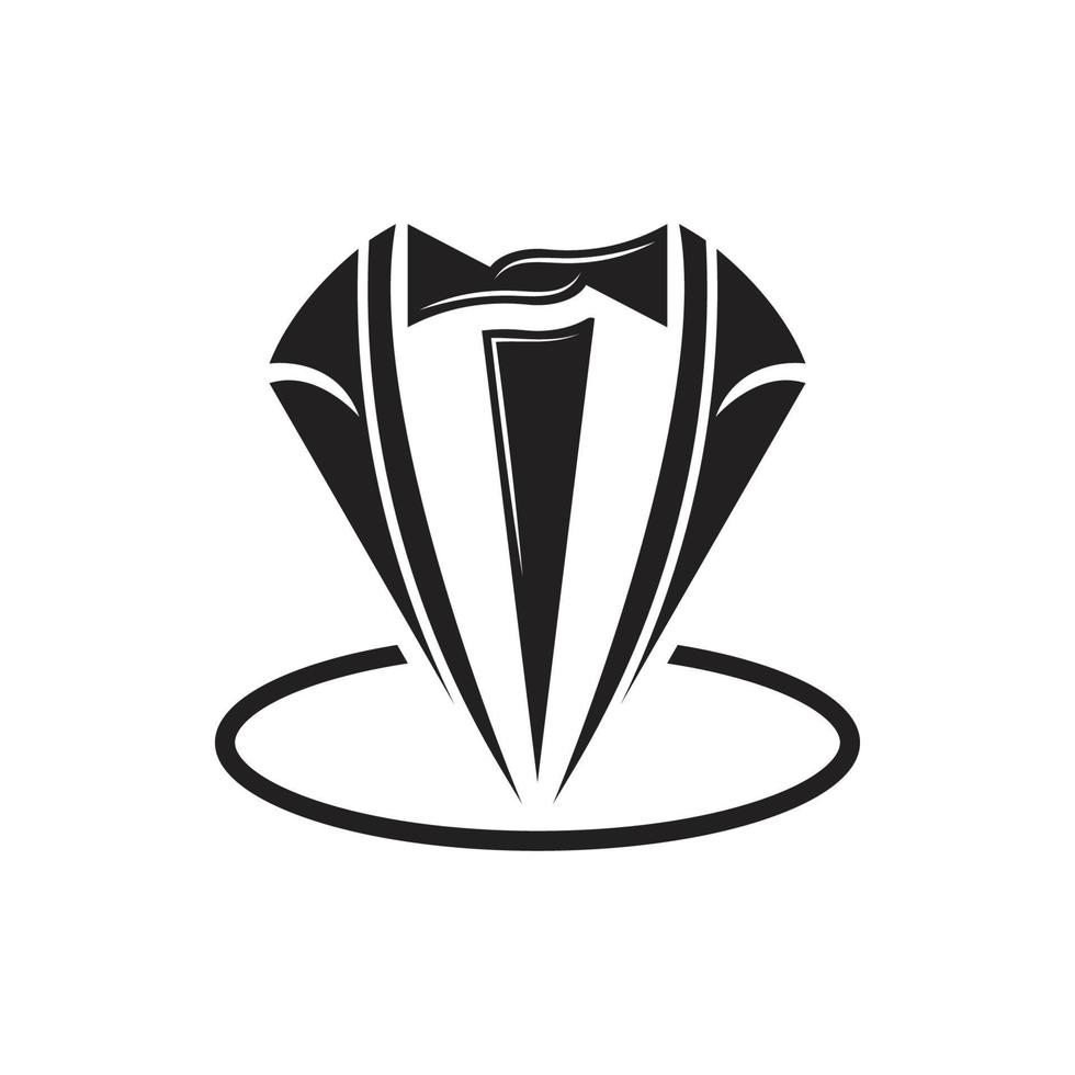 icono clásico de corbata y traje de hombre de moda vector