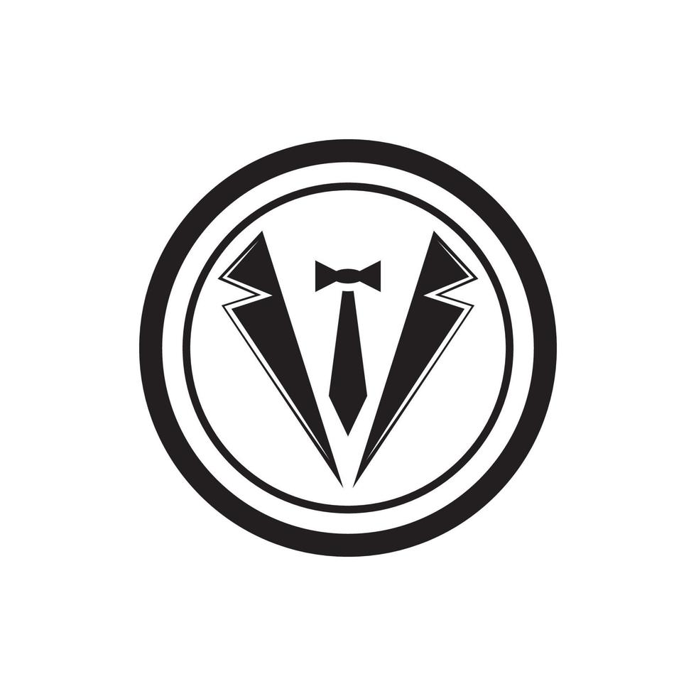 icono clásico de corbata y traje de hombre de moda vector