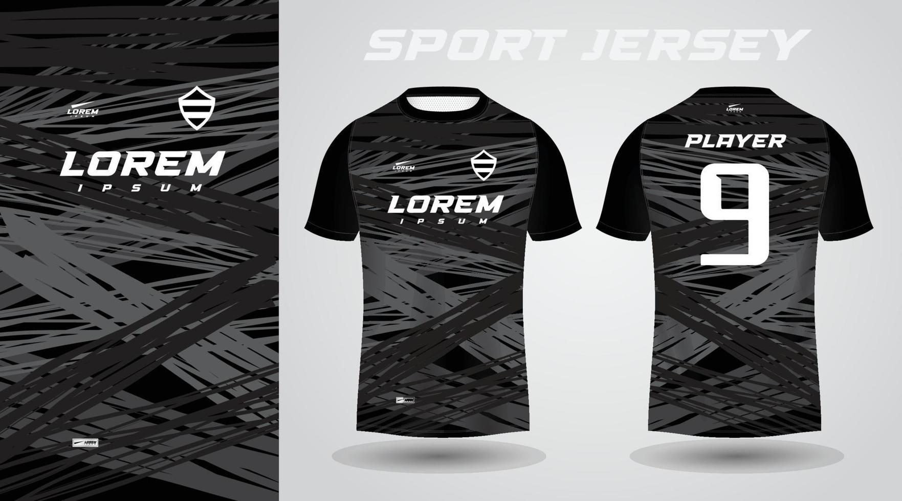 diseño de jersey deportivo de camiseta negra vector