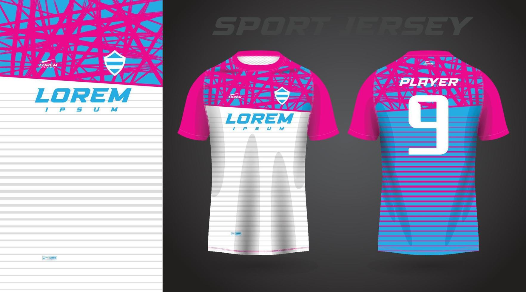 blue pink sport jersey design vector