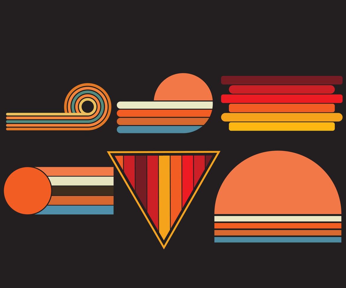 Retro Vintage Sunset Graphics for Print on Demand 07.eps vector