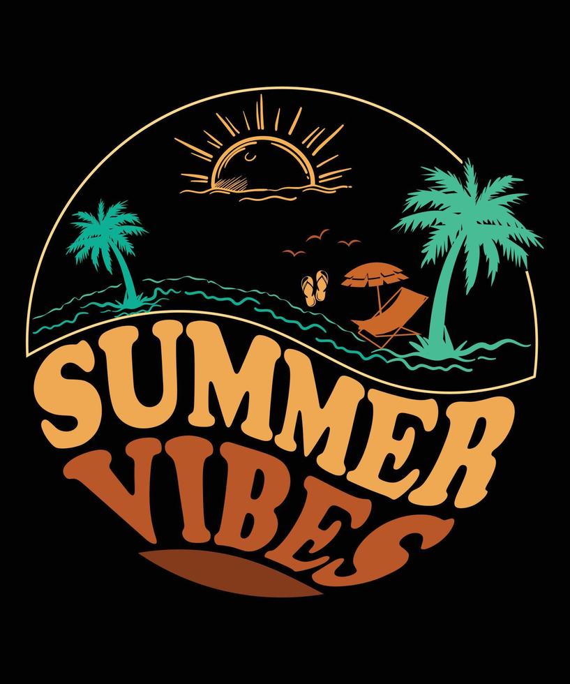 diseño de camiseta de vibraciones de verano.eps vector