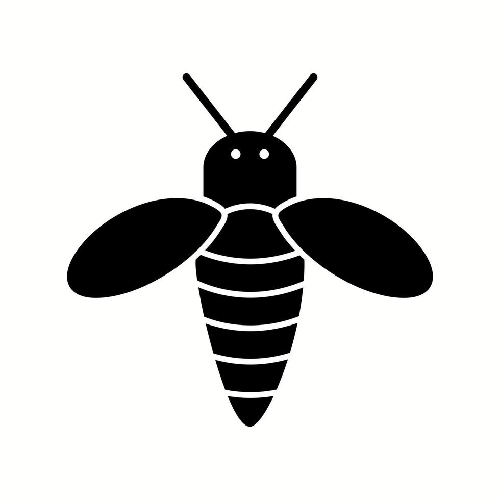 icono de glifo de vector de abeja de miel único