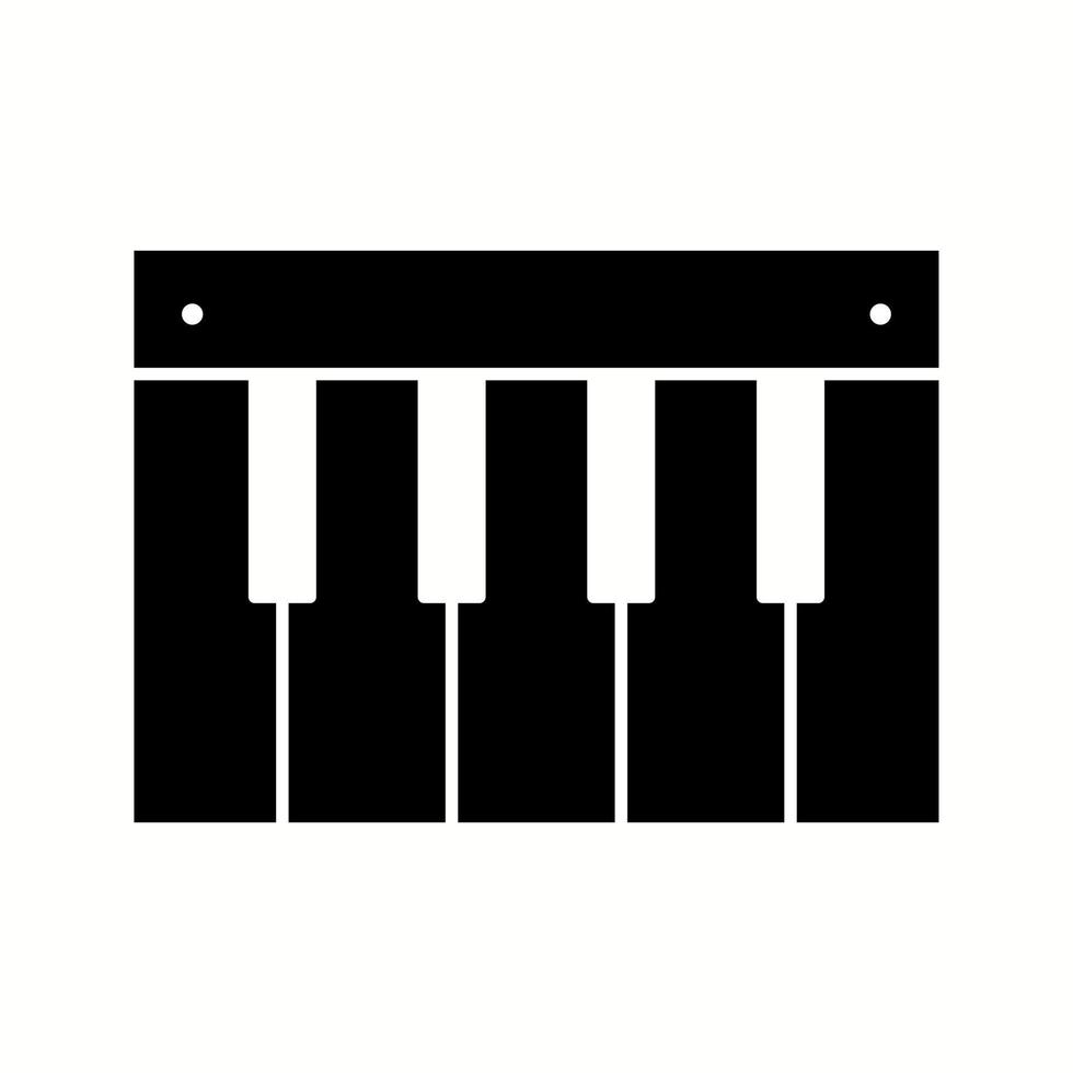 icono de glifo de vector de piano único