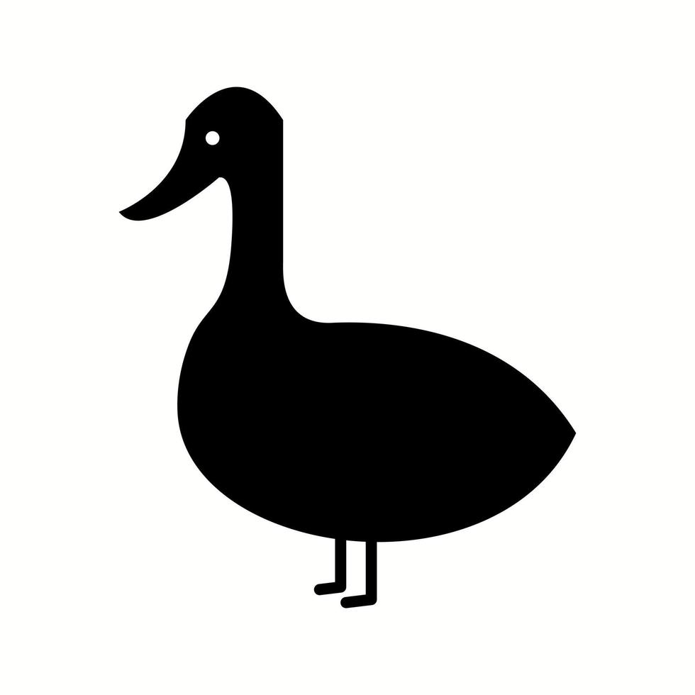 icono de glifo de vector de pato único