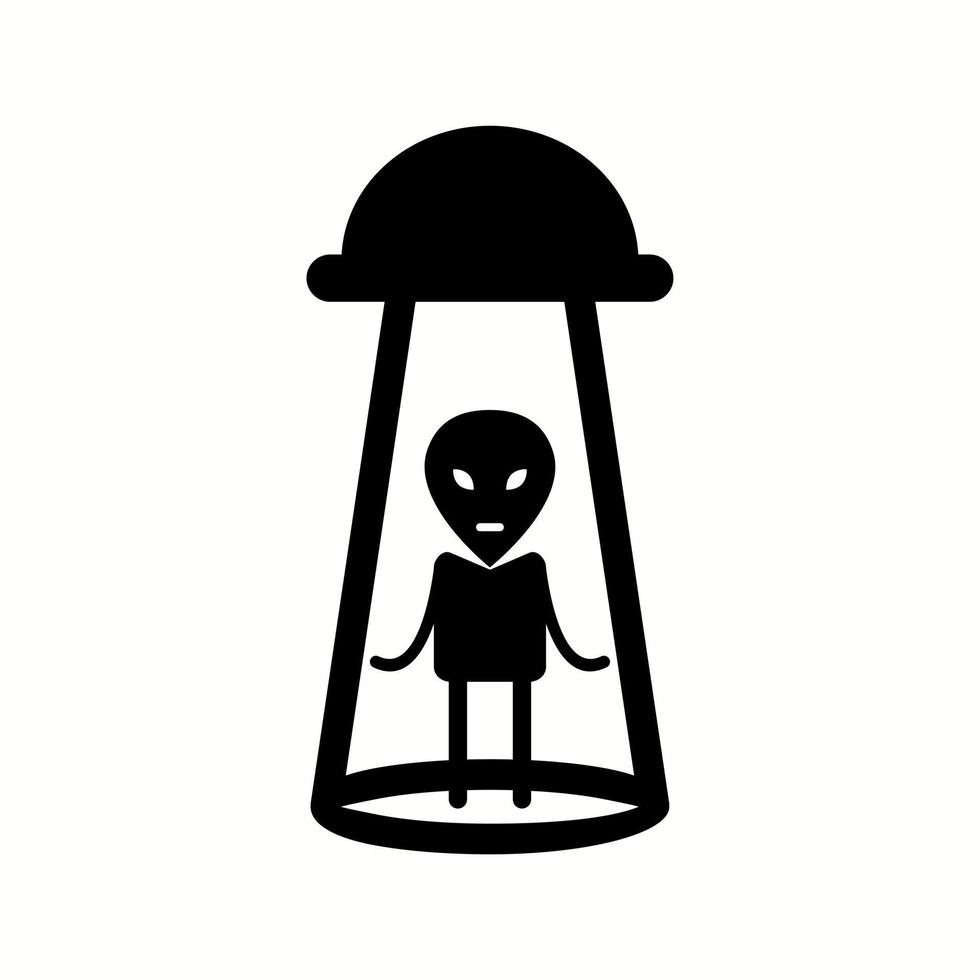 icono de glifo de vector de abducción alienígena único