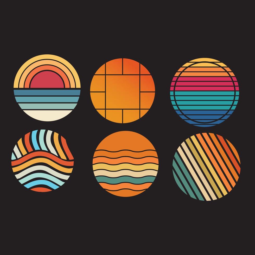 Retro Vintage Sunset Graphics for Print on Demand 03.eps vector