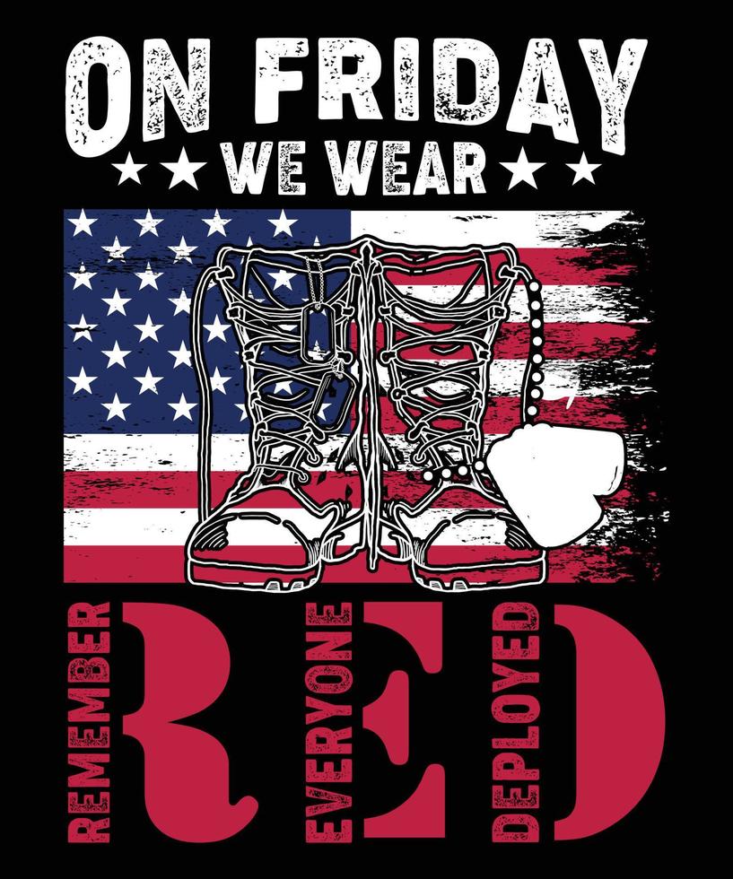 ON FRIDAY WE WEAR RED TSHIRT DESIGN vector