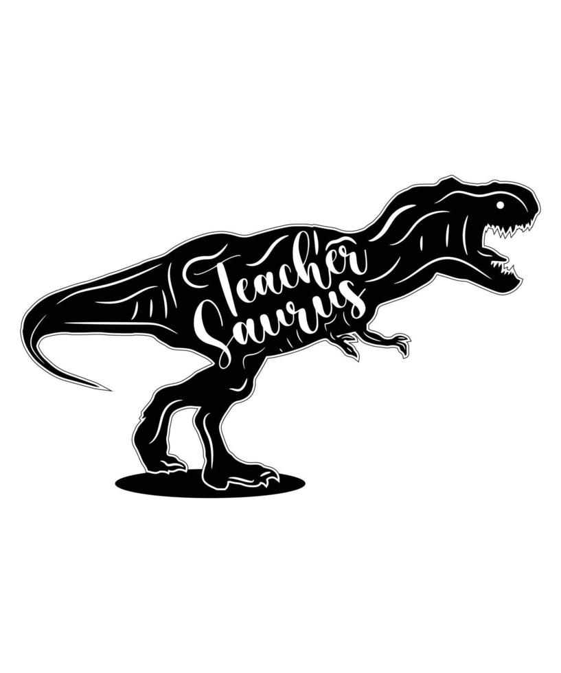Teacher Saurus T-shirt Design.eps vector