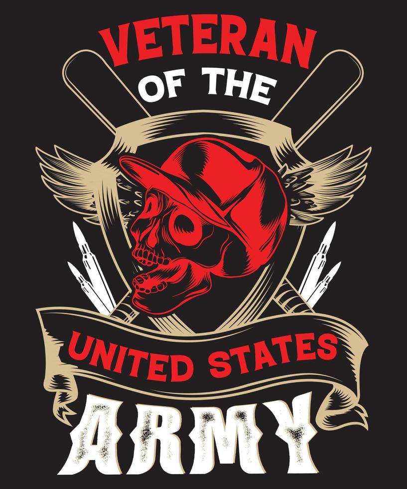 veterano del ejército de los estados unidos diseño de camiseta.eps vector