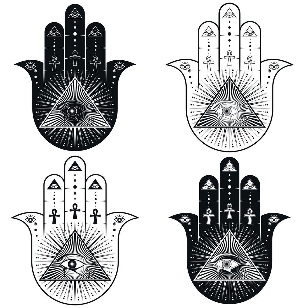 Hamsa protection symbol design vector