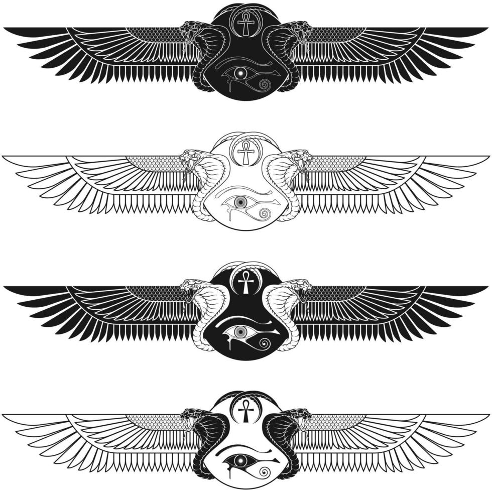 Winged sun with cobras, symbol of ancient Egypt vector