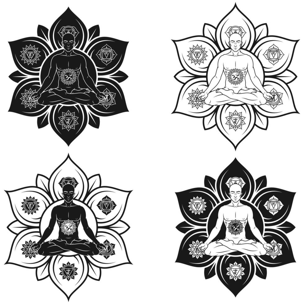 Vector design of man doing yoga