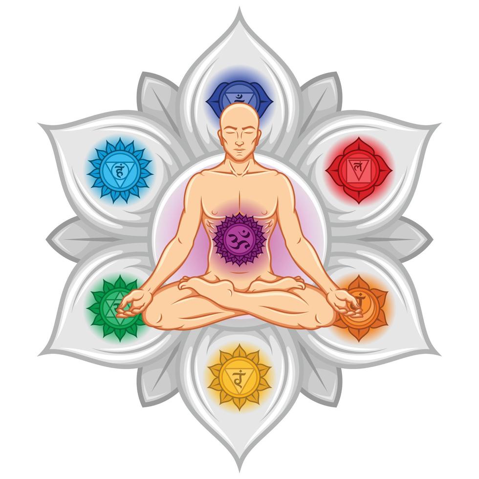 Vector design of man doing yoga