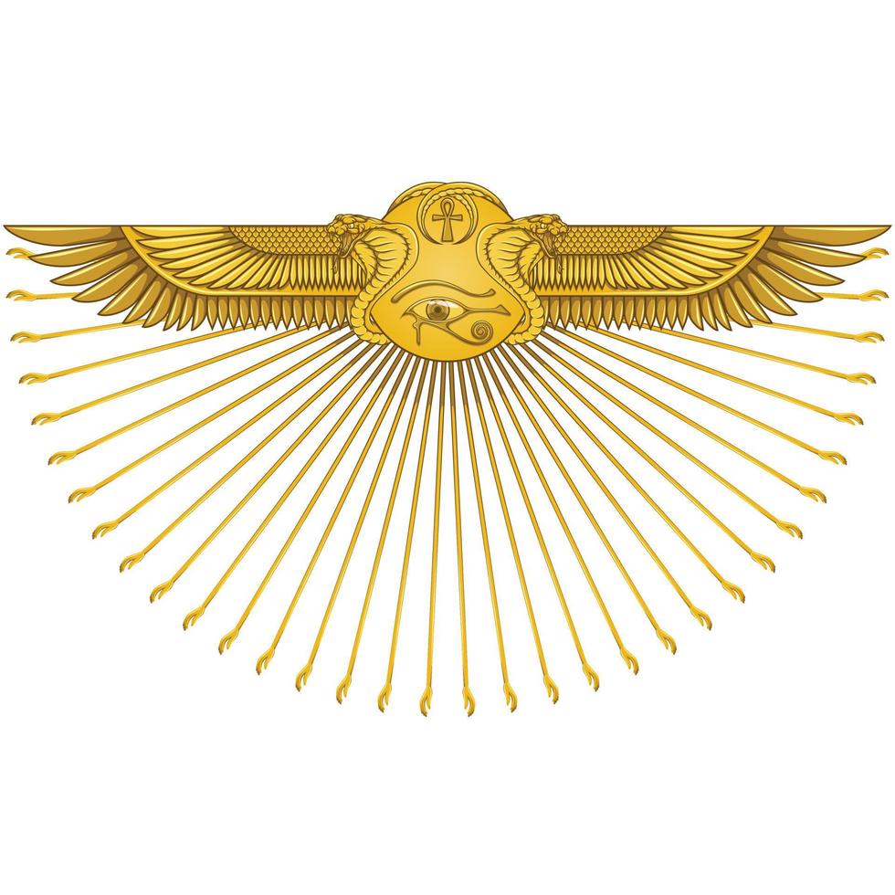 Winged sun with cobras, symbol of ancient Egypt vector