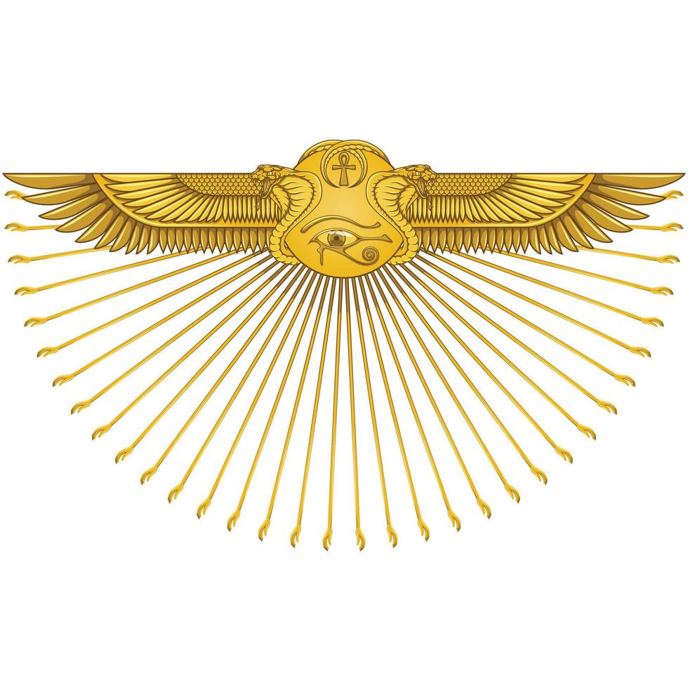 Winged sun with cobras, symbol of ancient Egypt vector