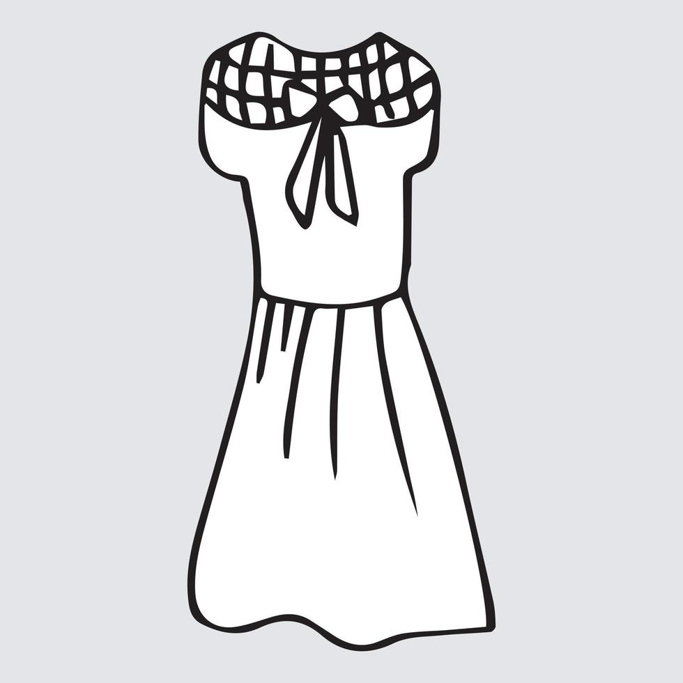 Doodle hand drawing with kid clothes. Vector illustration of lines and coloring pages for kids