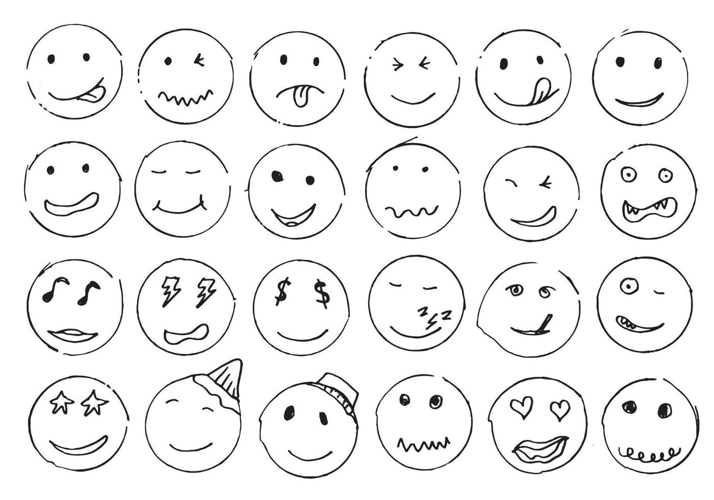 hand drawn set element emoji for concept and design vector