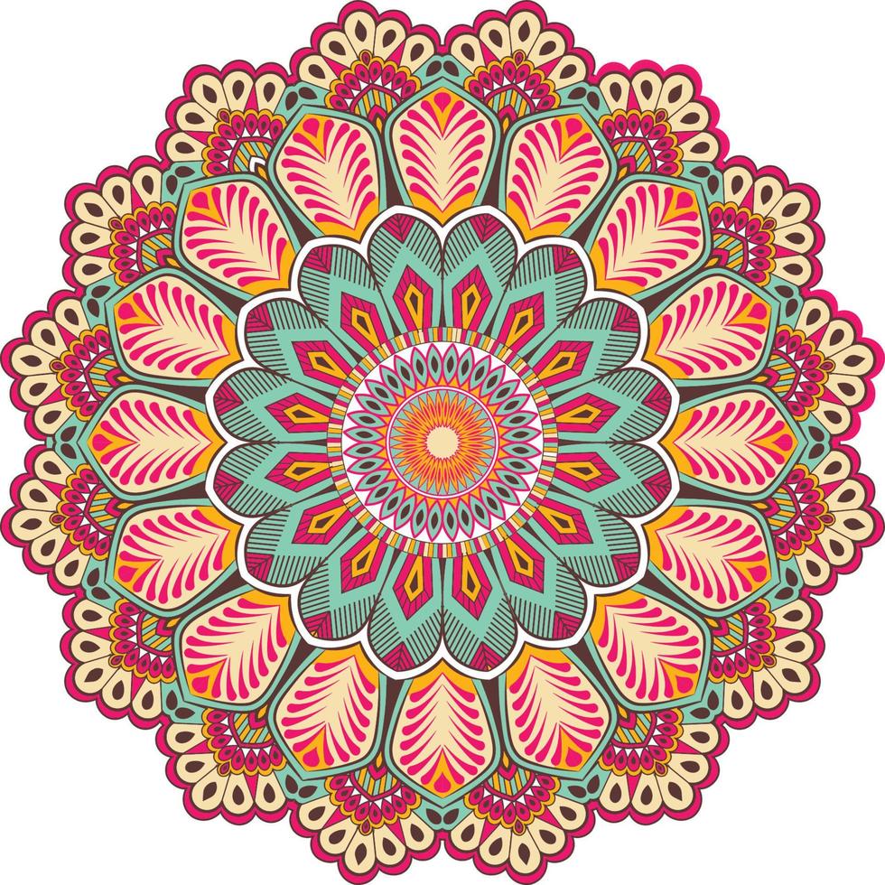 Luxury colorful ornamental mandala background design in multiple color vector